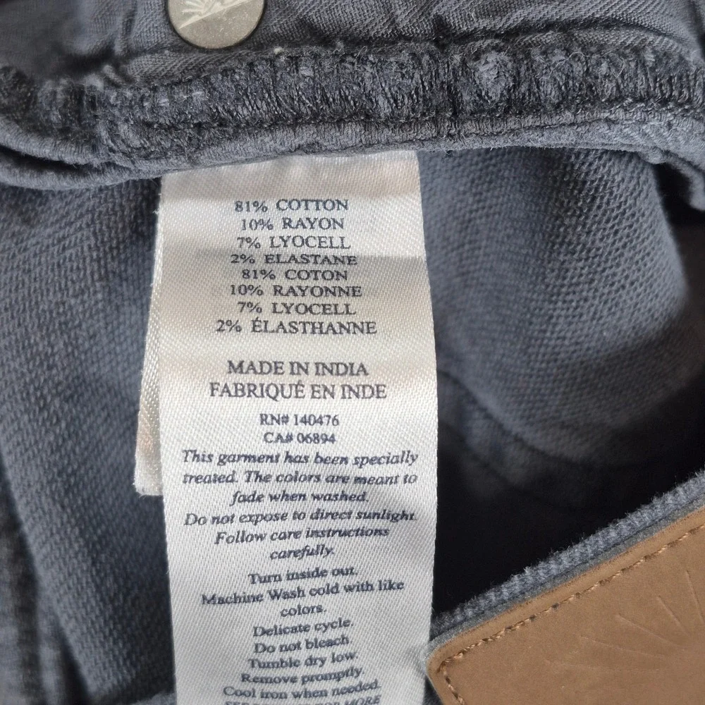 Faherty‎ Stretch Terry 5-Pocket Pants Mens 32 (31x27.5) Black Straight Leg